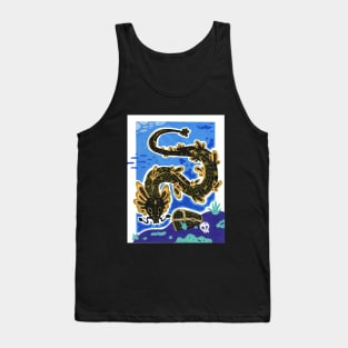 Sea Serpent Dragon Swimming in the Ocean Tank Top